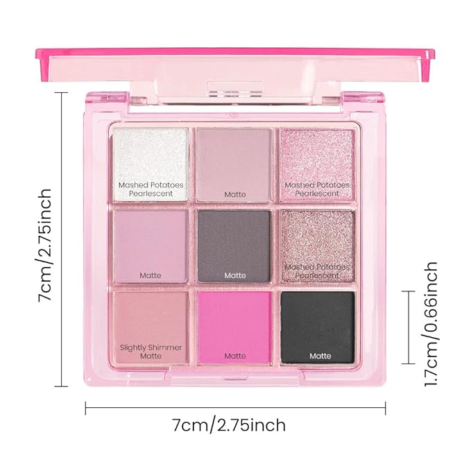 9 Colors Blue Smoky Matte Shimmer Eyeshadow Palette for Eye Makeup,High Pigmented Brown Purple Eye Shadow Primers Powder Palet de sombras de ojos