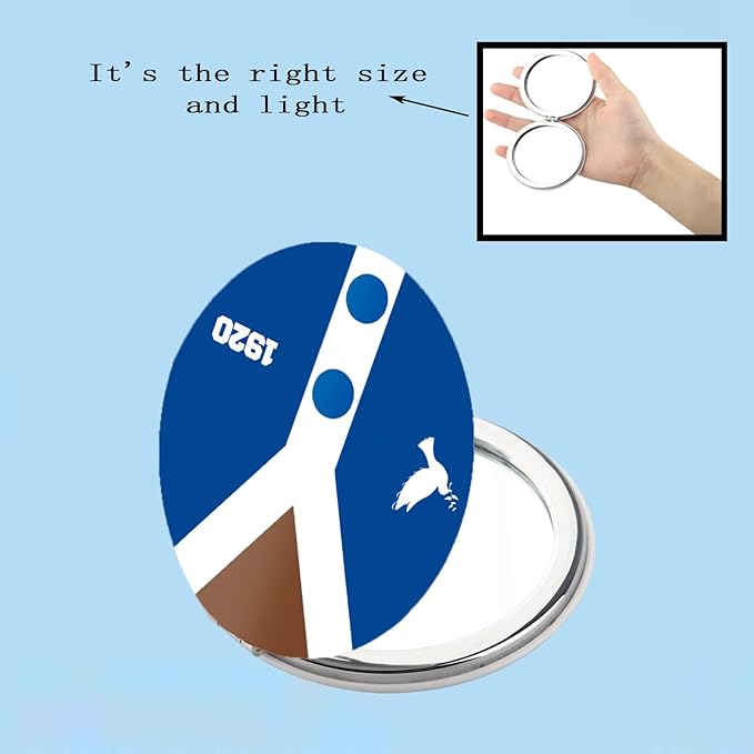 BEKECH F Women Compact Mirror Blue and White Dove Gift Sorority Makeup Mirror Sisterhood Gift