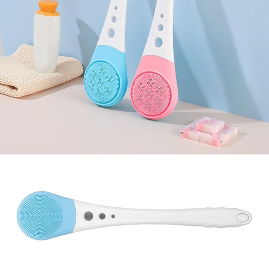 Back Scrubber Waterproof USB Charging Multifunction Soft Silicone Electric Body Scrubber Fully Automatic for Home (Blue)