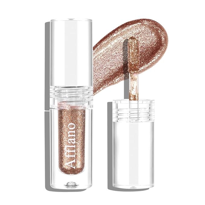 Magnificent Metals Glitter Glow Liquid Eye Shadow Natural Naked Colors, Long Lasting and Quick Drying Formula, Creates High-Impact, Multi-Dimensional Glitter Eye Looks,Talce Free #5