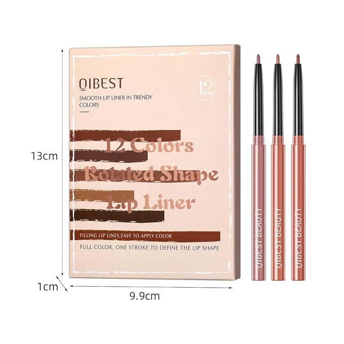 12 Colors Matte Lip Liner Set,Long Lasting Fade Resistant Lip Pencil,Waterproof Red Nude Velvet Lipstick Pen High Pigmented Lip Liner for Women