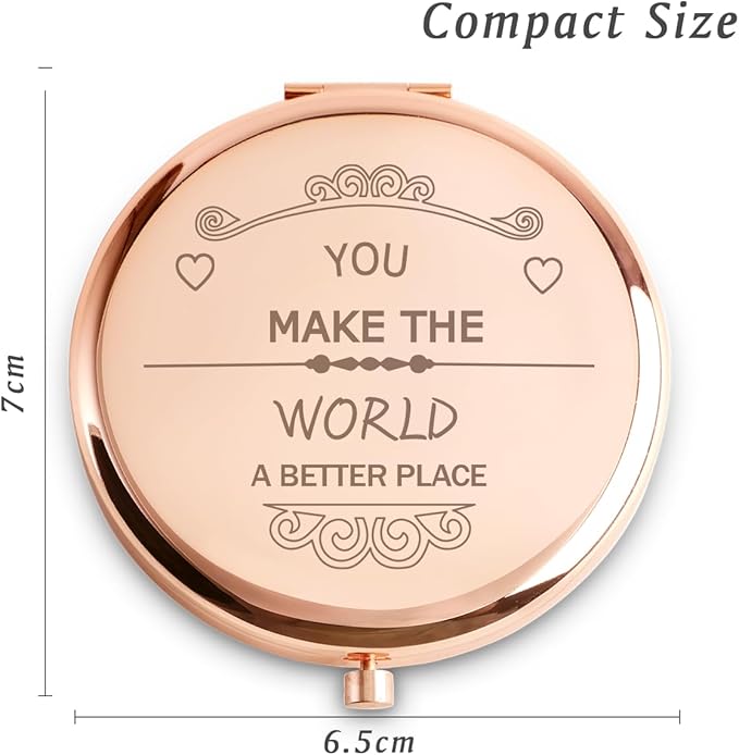 Personalized Gifts for Women Girls, Inspirational Compact Mirrors, 2025 Graduation Gifts for Her, Unique Mothers Day Birthday Gifts for Mom Sister Wife Daughter Niece, Friendship Gifts for Friends
