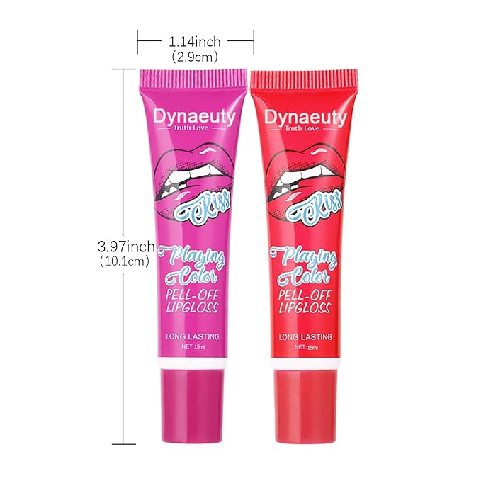 6 Pcs Peel Off Lip Stain Lip Tint Set Lip Glosses Long Lasting Waterproof Non Stick Cup Non Fade Liquid Lipstick Set, Magic Color Lip Oil Set for Women #C