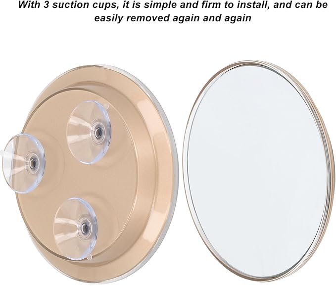 30X Magnifying Mirror, 6 Round Makeup Mirror, Wall Mounted Compact Mirror, 3 Suction Cups Magnifier Travel Essential, Use for Facial Makeup Cosmetic Absorption Shaving (Gold)