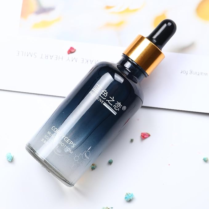 BLUE LOVE 1PC Cordyceps Facial Essence Serum - Reduces Fine Lines & Wrinkles, Hydrating & Anti-Aging Formula with Natural Ingredients for All Skin Types