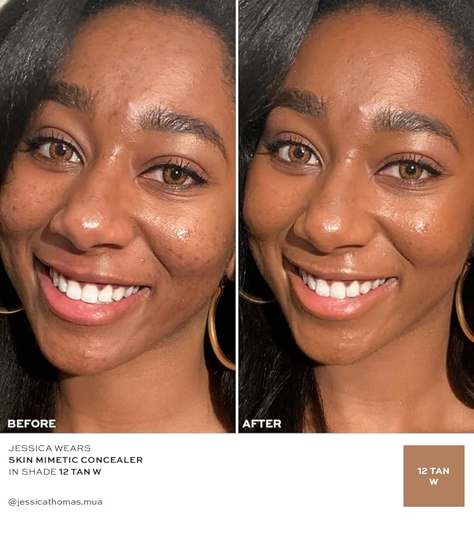 MAKE Beauty Skin Mimetic Concealer Buildable Medium Coverage Hydrating Concealer for Dark Circles Spot Concealing Brightening Crease-Free, Including Mature Skin. Radiant Finish. 12 Tan Warm