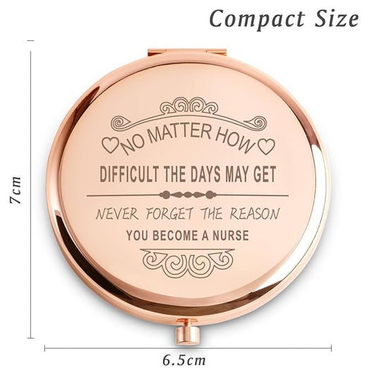 Nurse Gifts for Women, Nurse Week Gift, Personalized Compact Mirrors Easter Basket Stuffers, Appreciation Presents for Mothers Day, Retirement