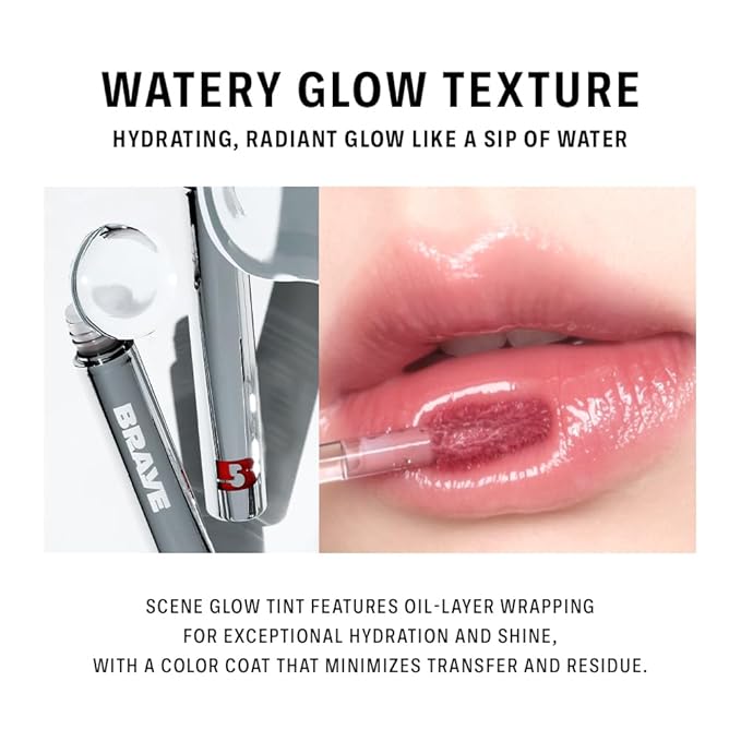 BRAYE Thin Glow Tint | Effortless Pen Tint | Hydrating Water-Grip Shine | Vegan & Cruelty-Free | Long-Lasting Buildable Color l 02 MINGLE