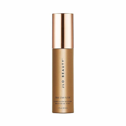 JLO BEAUTY That Star Filter Complexion Booster Highlighter & Bronzing Drops, Warm Bronze, 1 fl oz, For Body & Face, Makeup Primer with Vitamin E, Lightweight Shimmer Sheer Formula, Dewy, Glowy Skin