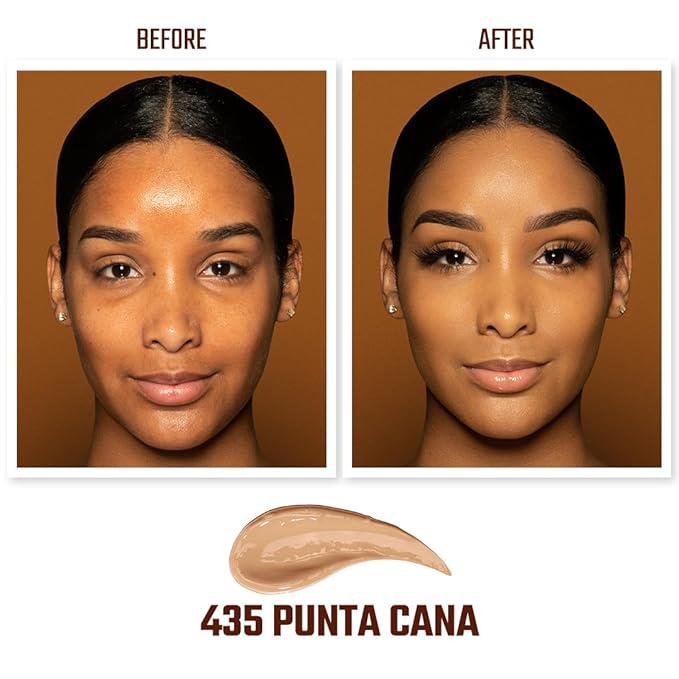 Juvia's Place I Am Magic Natural Radiance Foundation - 435PuntaCana- Full Coverage Liquid Foundation Makeup for Dry, Mature, Aging, and Combination Skin - Lightweight Longwear Base with Radiant Finish