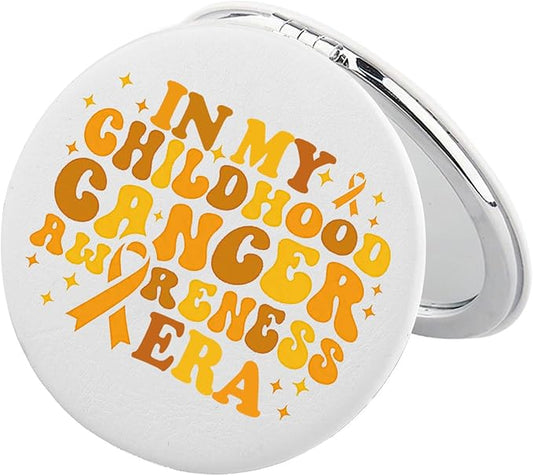 BEKECH Childhood Cancer Awareness Gifts in My Childhood Cancer Awareness Era Compact Mirror Childhood Cancer Fighter Gifts