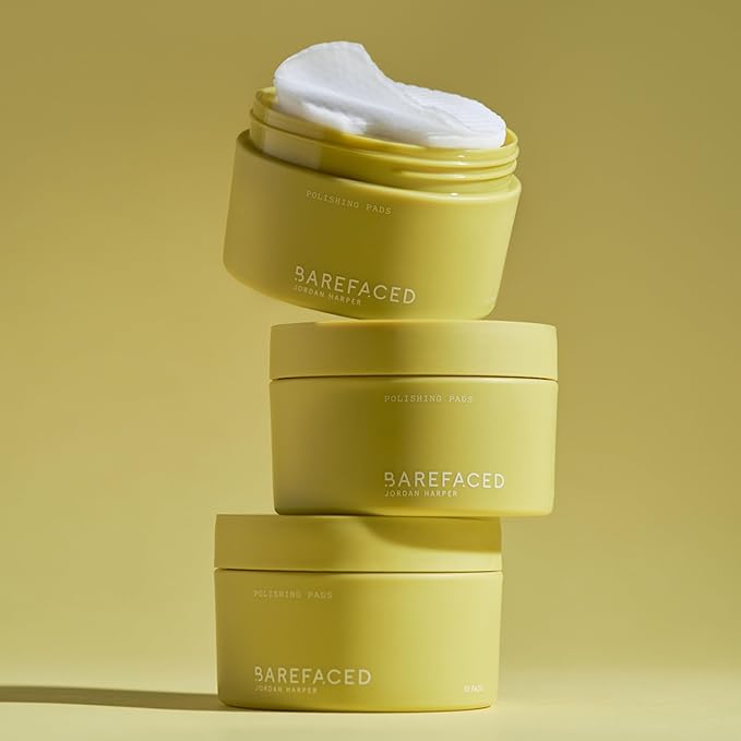 Barefaced Polishing Pads, Clinical-Grade Exfoliating Treatment, Face and Body, Peel Pads, 15% Glycolic Acid, Alpine Rose Extract, All Skin Types