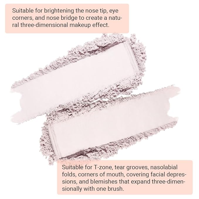 3 IN 1 Brown Nude Face Highlight Bronzer Powder Palette for Face Cheeks Contour Brightening, Buildable Matte Coverage Natural Makeup,Ultra Sculpt Nose Shadow Eyeshadow Primer-Pink