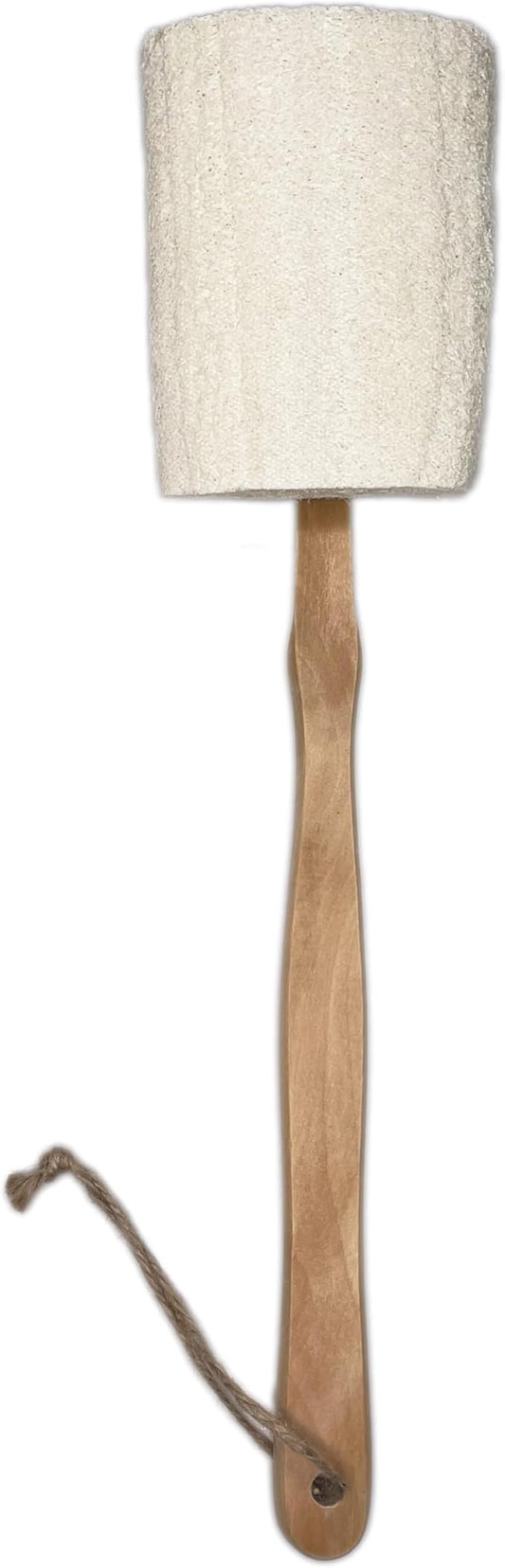 Natural Loofah Scrub. Back Loofah Sponge .Long Handle Shower Bath Brush On a Stick Body Scrub Brush Scrubber Exfoliating Body Sponge（1 Pack）