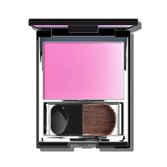 KYDA Pink Shimmer Blush, Gradient Cool Purplish Pink Color, Micro-fine Pearl Powder Blusher, Soft Buildable Cheek Color, Lightweight Smooth Finish, Multiuse Blush Makeup Compact