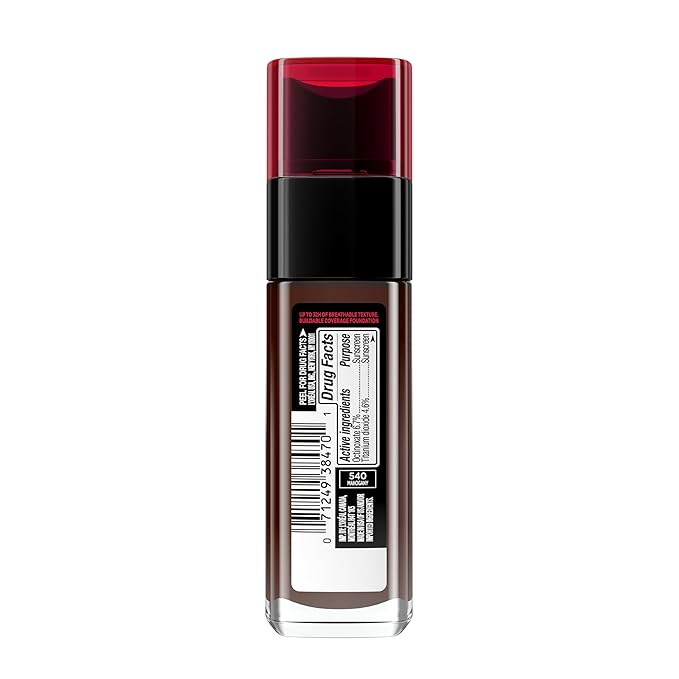 L'Oreal Paris Makeup Infallible Up to 32 Hour Fresh Wear Lightweight Foundation, 540 Mahogany, 1 Fl Oz, Packaging May Vary