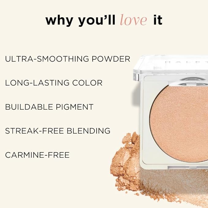 HALEYS Smoothing Highlighter Powder, Re-fract, Illuminating, Lightweight, Non-Caking, Smooths, Blurs, Long lasting, Nourishing & Skin-Softening, Infused with Spherical Powder, Macadamia Oil, V+CF