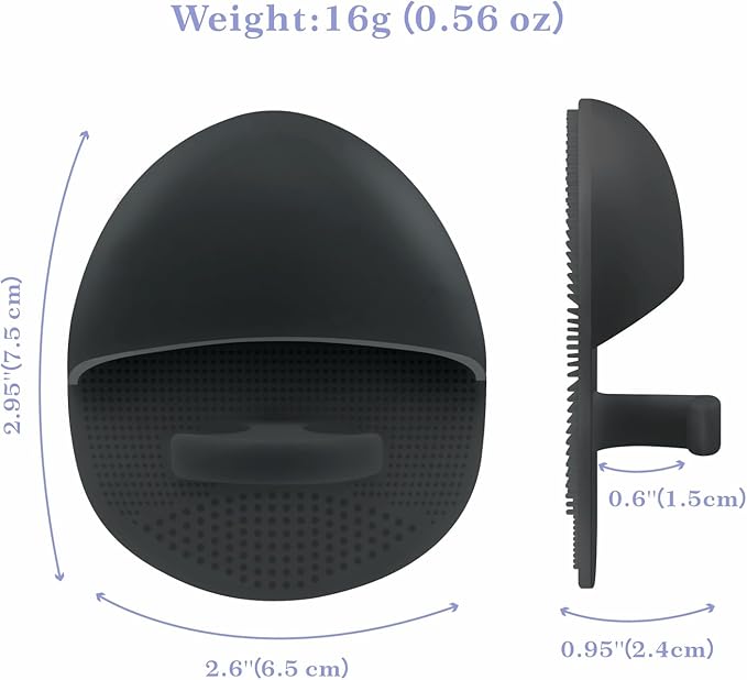 Manmihealth Soft Silicone Face Scrubber Exfoliator 2 Pack,Silicone Handheld Manual Facial Cleansing Brush, Face Washing Pad for Pore Cleansing Blackhead Removing Massaging (Black+Pink)