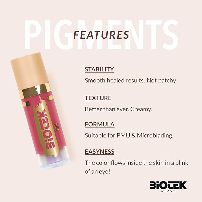 Biotek Lip Pigment for Permanent Makeup - Pink Color for Lip - Made in Italy - Love 0,61 fl.oz.