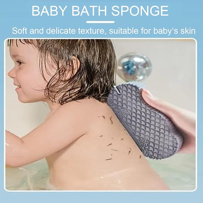 3Pcs Magic Exfoliating Bath Sponge,3D Super Soft Exfoliating Bath Sponge,Remover Dead Skin for Adults Children and Pregnant Women,Reusable(Blue+Pink+Gray)