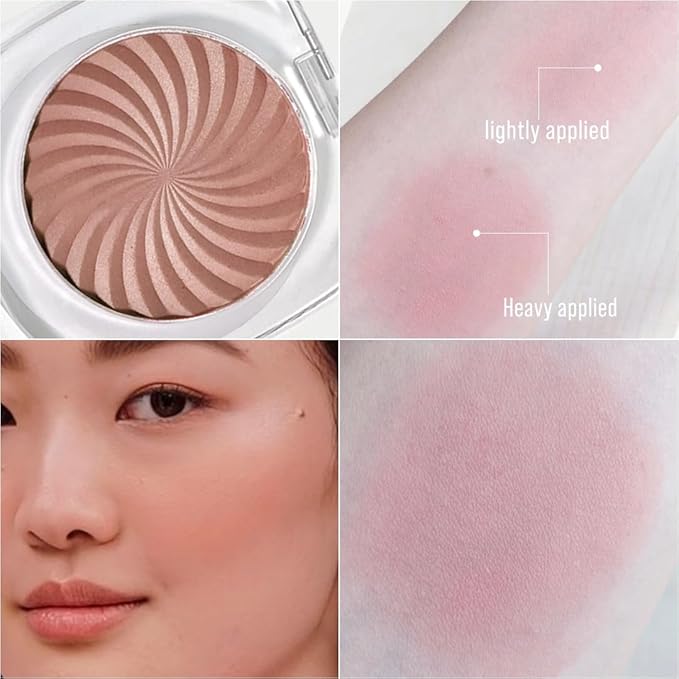 Cheeky Blush Compact for Face Cheeks, Talc Free Blusher Palette, Matte Powder Makeup, Natural Healthy, Mauve Pink Magenta Peach Red, Vegan Cruelty Free