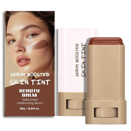 2 Pcs Foundation Stick Beauty Balm Serum Boosted Skin Tint Solid Tinted Moisturizing Serum Contour Stick Foundation for Women Natural Finish Makeup (#02, 0.63 OZ)