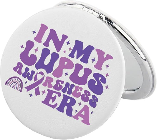 BEKECH Epilepsy Awareness Gifts in My Epilepsy Awareness Era Compact Mirror Epilepsy Warrior Gifts Epilepsy Disease Ribbon Makeup Mirror