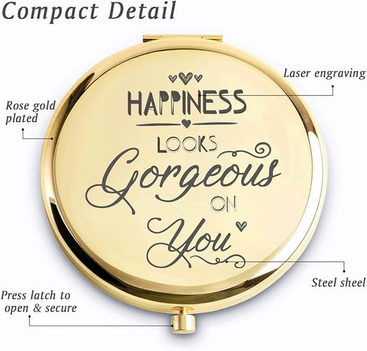 Personalized Gifts for Women Girls, Inspirational Compact Mirrors, 2025 Graduation Gifts for Her, Unique Mothers Day Birthday Gifts for Mom Sister Wife Daughter Niece, Friendship Gifts for Friends