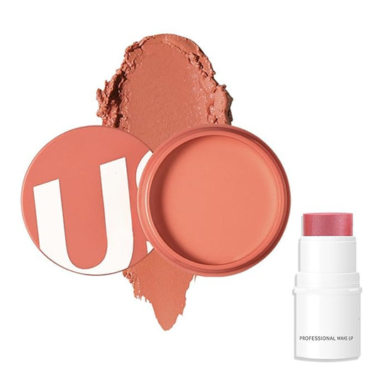 Blush Multi Stick, Lightweight & Blendable, Non-greasy & Waterproof, For Eyes, Lips & Cheeks, Highlight Contouring blush, Perfectly Blended, Contour Stick (SET 3, 2 in 1)