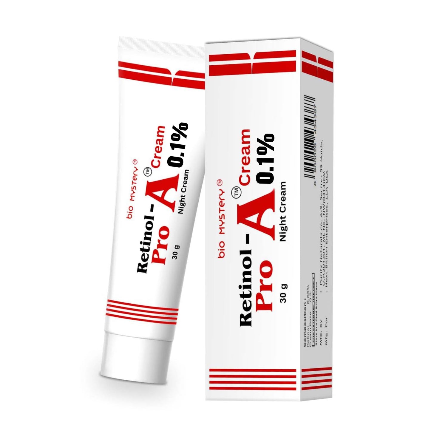 Bio Mystery Retinol Pro Night Cream 0.1 (30 Gram / 1.0 Oz) for Beginners Pro Night Cream, Face Moisturizer for Wrinkle Reduction, Non-Greasy Formula for Daily Use 1.0 Oz