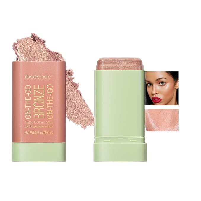 Bronzer Stick, Facial Contouring Stick,Cream Contour Stick, Facial Contouring Stick,Highlight Contour Makeup Long Lasting, Face Bronzer,02,Soft Glow