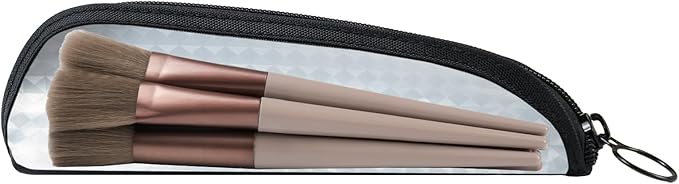 Aosbos Travel Makeup Brush Holder Bag, Small Cosmetic Pouch Organizer for Make Up Brush Traveling Case, Black Multi-functional Pouch