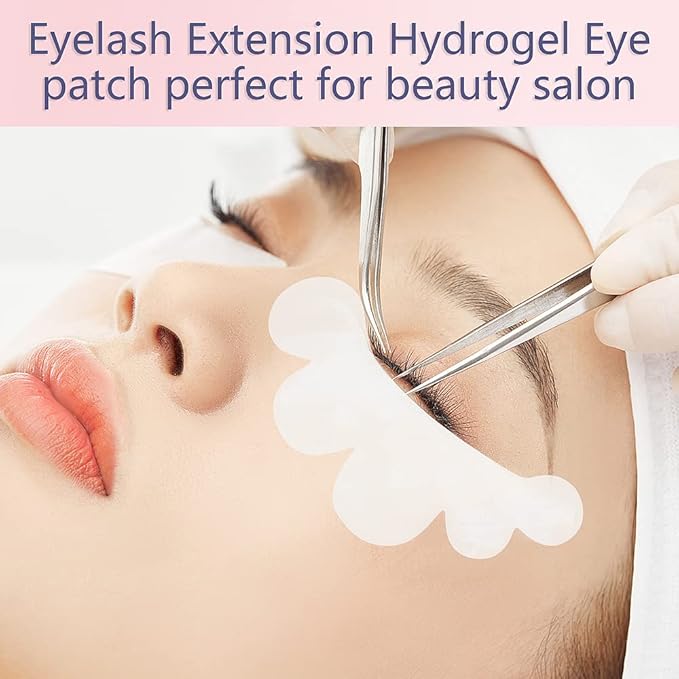 50 Pairs Eye Gel Pads, Lint Free Under Eye Patches for Eyelash Extensions, Premium Eye Mask Beauty Tool Kit (Pink)