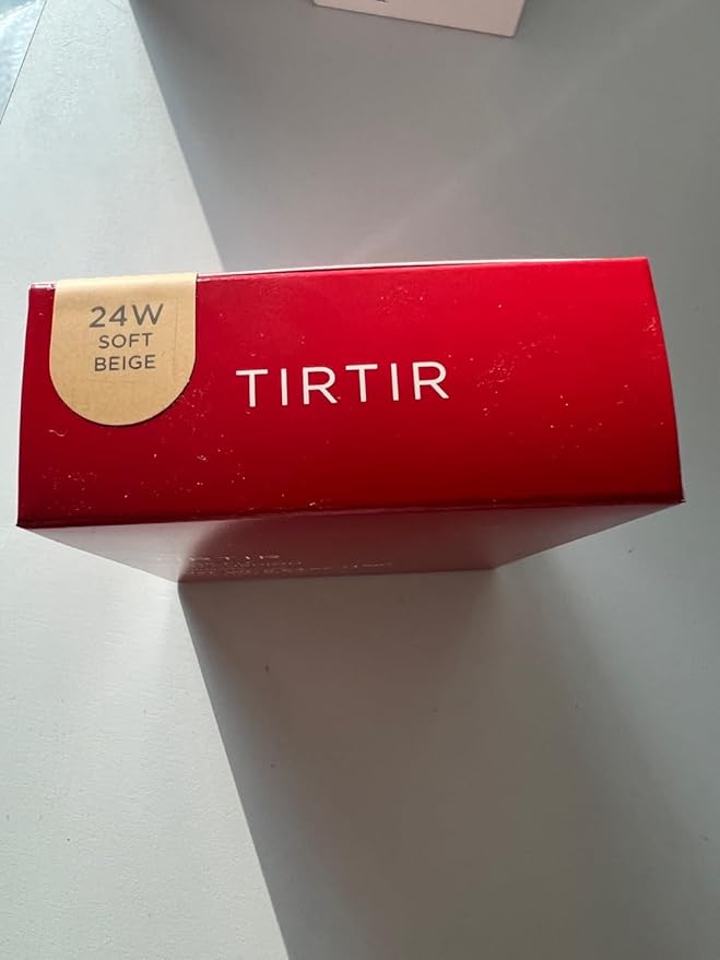 [*Mini Size*] TIRTIR Mask Fit Red Cushion Foundation | Full coverage, Weightless, Skin fit, Satin Glow Finish, Korean Makeup, beauty, Tattoo cover up, Buildable (#24N Latte, 0.15 Fl Oz)
