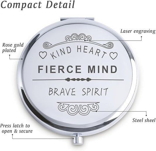 Personalized Gifts for Women Girls, Inspirational Compact Mirrors, 2025 Graduation Gifts for Her, Unique Mothers Day Birthday Gifts for Mom Sister Wife Daughter Niece, Friendship Gifts for Friends