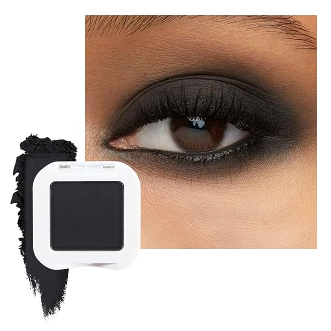 Matte Single Eye Shadow Palette Makeup, Matte Black Monochrome Eyeshadow For Old Women, Mini Pressed Monochrome Pigmented Waterproof Sombras Para Ojos,Vegan, Talc, Paraben&Cruelty Free, 07