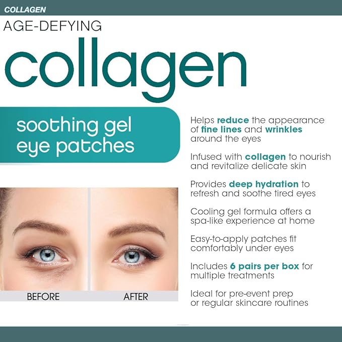 Age Defying Collagen Soothing Gel Eye Patches - 6-Count