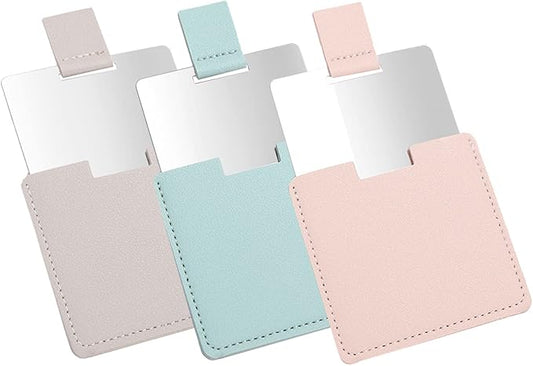 3 PCS Small Compact Mirror for Purse Mini Mirror Travel Handheld Makeup Mirro Portable Folding Mirror, Pocket Cosmetic Travel Mirror, Stainless Steel Compact Cosmetic Mirrorr