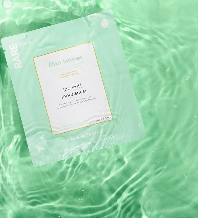 Élixir Intense - Nourishing Facial Sheet Mask - Hydrating & Brightening - With Hyaluronic Acid & Squalene - Nourishing, Firming & Revitalizing - Multi-Active Serum Formula - 5 Pack