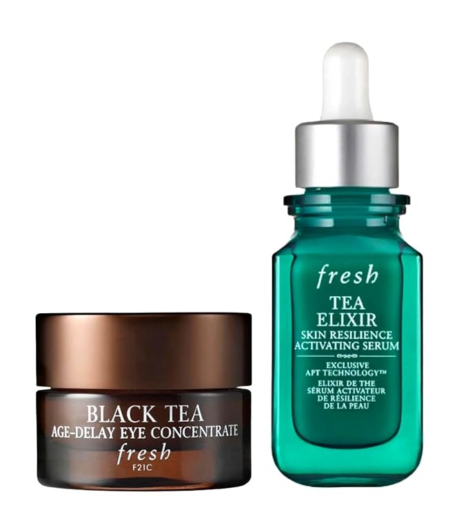 Black Tea Age-Delay Eye Concentrate Cream and Firming Tea Elixir Serum .5oz / 15mL