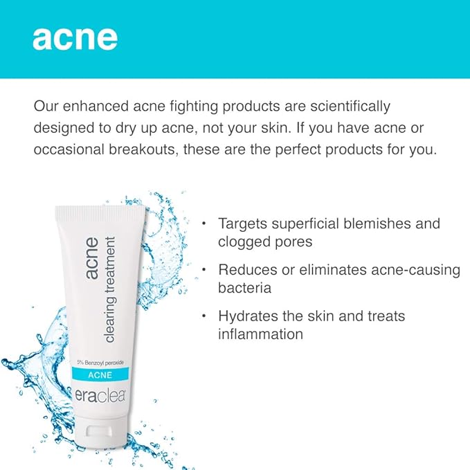 eraclea Acne Clearing Treatment, Acne Spot Treatment and Blackhead Remover with Salicylic Acid, Allantoin and Benzoyl Peroxide, Minimizes Pores, Clears Acne and Alleviates Redness (1 fl oz)