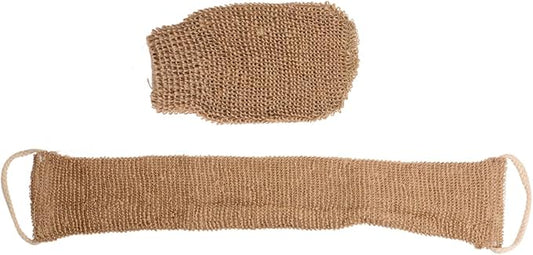 2pcs Ramie Back Strip Gloves Massage Towels Bath Scrubber for Body Cleaning Scrubber Bath Sponges for Shower Cleaning Towels Deep Clean Body Brush Plant Brown Bath Towel Spa