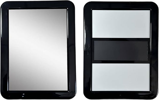 Magnetic locker mirror, 5"x7", small rectangular mirror for the back of locker doors, suitable for school lockers, work lockers, home refrigerators, magnetic whiteboards, locker accessories (Black)
