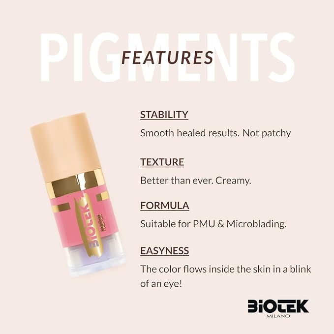 Biotek Lip Pigment for Permanent Makeup - Natural Antique Pink Lip Color - Made in Italy - Parfum 0,24 fl.oz.
