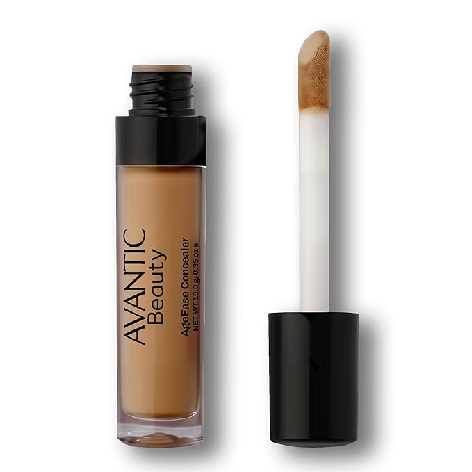 Avantic Under Eye Concealer for Older Women, 16-Hour Full Coverage Liquid Color Corrector for Dark Circles, Perfects & Brightens, Natural Finish, Waterproof (Deep, 0.35 Oz)