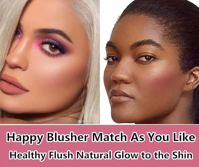 Go Ho Liquid Blush Beauty Wand, Soft Cream Blush Makeup with Cushion Applicator, Easy to Blend & Long Lasting, Smooth Natural Dewy Finish in 02 Happy Rose