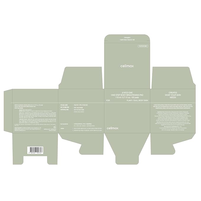 celimax ONE STEP Body Brightening Pad | with Green Tea & White Truffle, for Underarm, Knee & Elbow, Gentle Exfoliating & Hydrating Body Scrub, 110ml (60 pads)