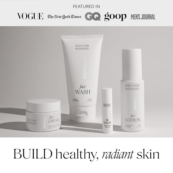 Doctor Rogers Face Wash. Gentle Hydrating Daily Cleanser for Sensitive, Dry & Combination Skin, 5 Ounce (150 ml) Tube