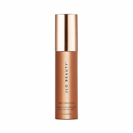 JLO BEAUTY That Star Filter Complexion Booster Highlighter & Bronzing Drops, Rich Bronze, 1 fl oz, For Body & Face, Makeup Primer with Vitamin E, Lightweight Shimmer Sheer Formula, Dewy, Glowy Skin