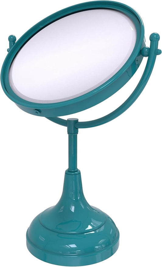 Allied Brass DM-2/3X-GLT 8 Inch Vanity Top Make-Up Mirror 3X Magnification, Glokzin Teal